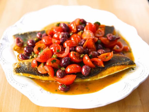 Branzino with Tomatoes and Capers