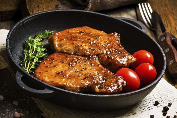 Joe’s Bourbon Dijon Glazed Pork Chops