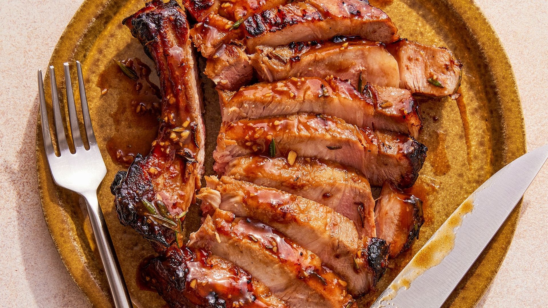 Joe’s Grilled Smoked Pork Chops with Sweet/Sour Glaze