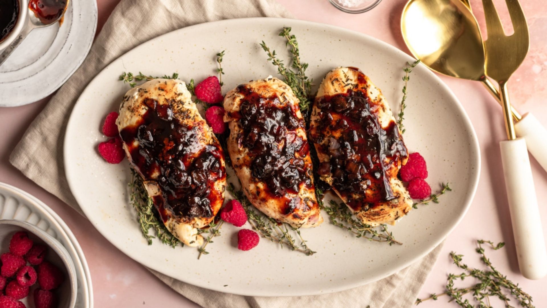 Joe’s Pan Seared Chicken Breasts with Raspberry Balsamic Glaze