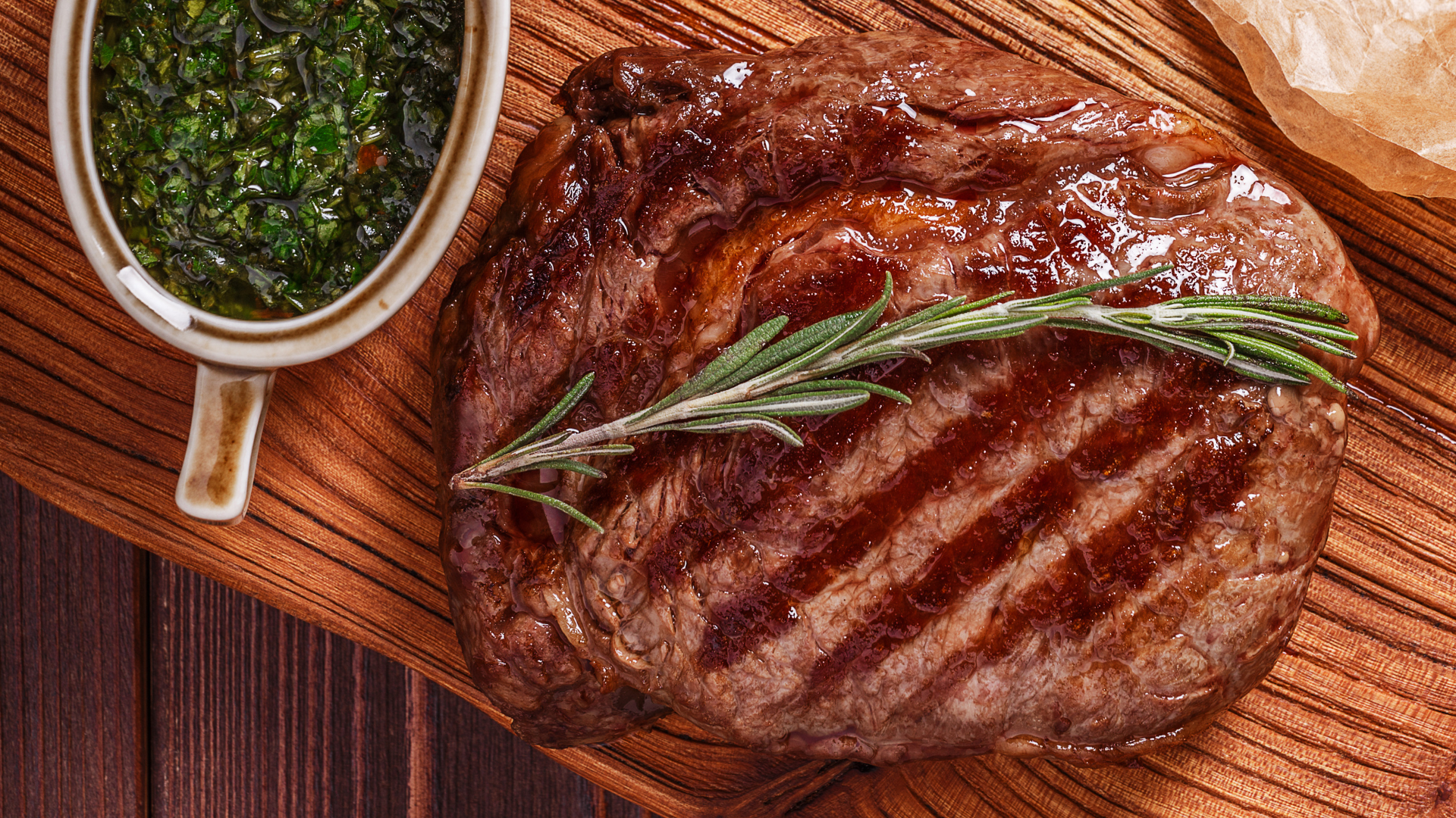 Grilled Pork Ribeye Chop with Chimichurri