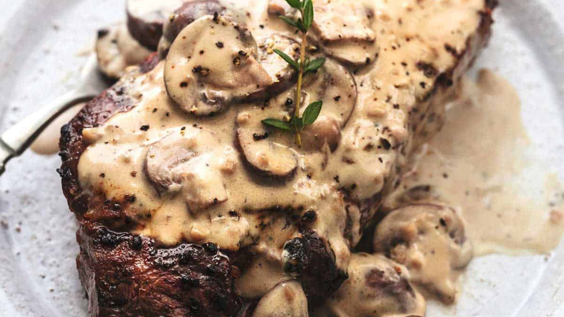 Grilled Porterhouse Steak with Garlic Butter Mushrooms