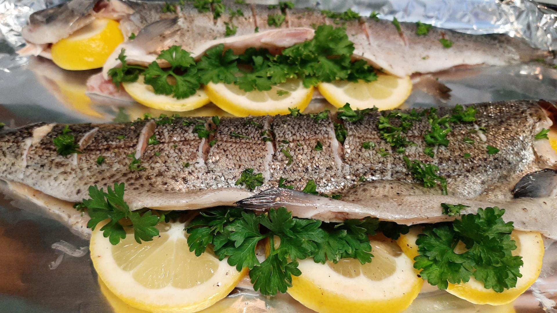 Herb-Stuffed Whole Trout with Lemon