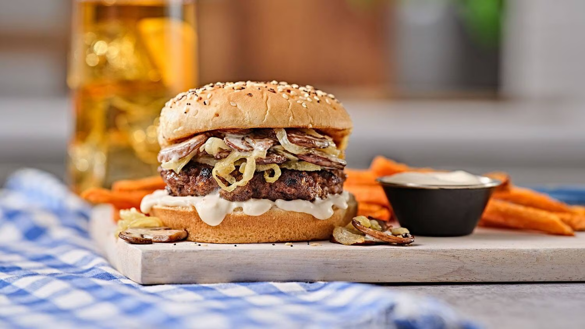 Juicy Butcher Blend Burgers with Garlic Aioli