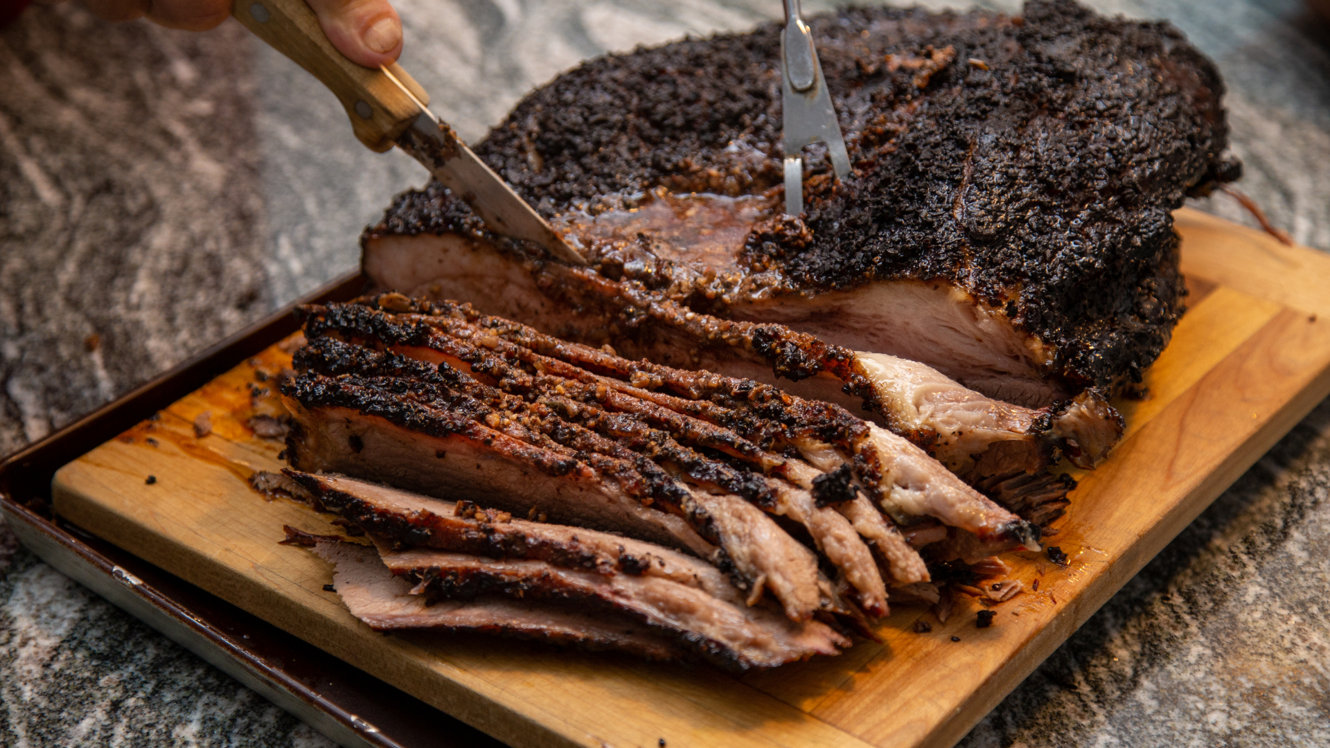 Smoked Whole Brisket (Nose-On)