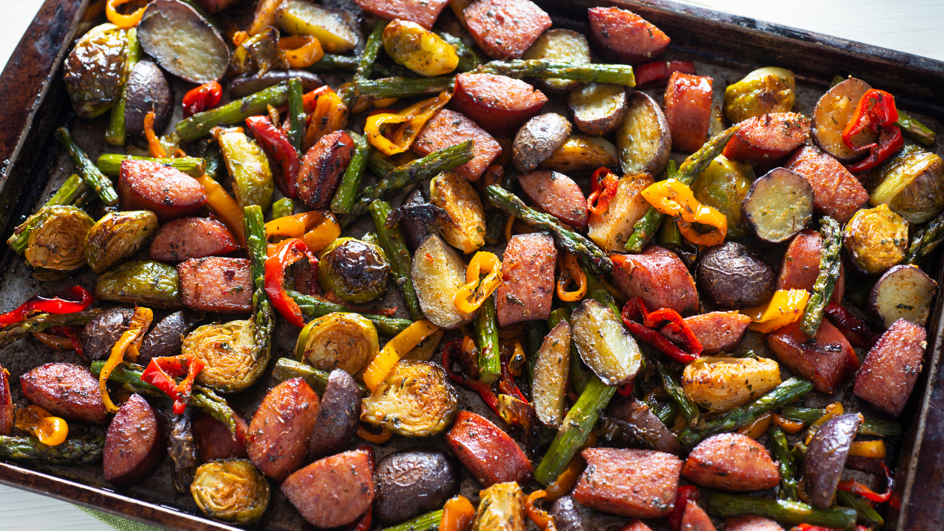 Spicy Italian Sausage Sheet Pan Dinner